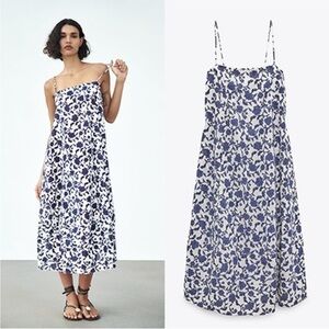 Zara floral print midi dress